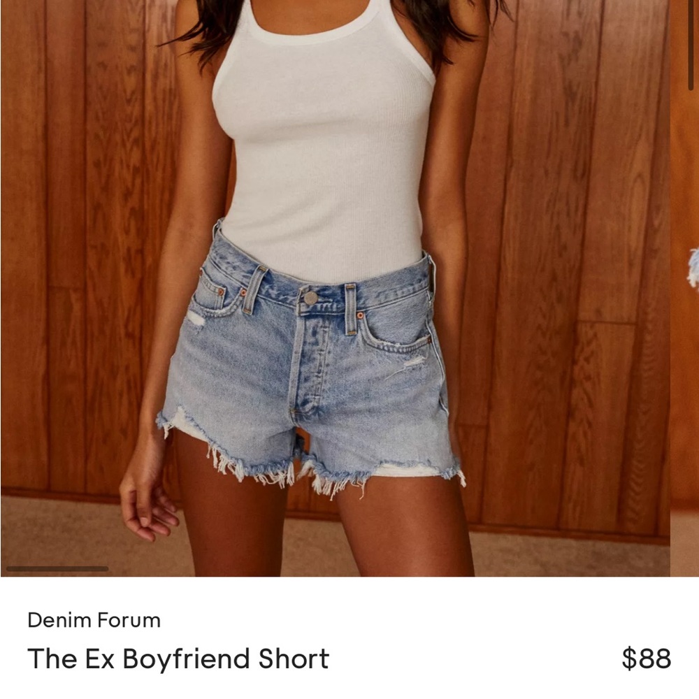 Denim Forum Ex Bf Shorts from Aritzia